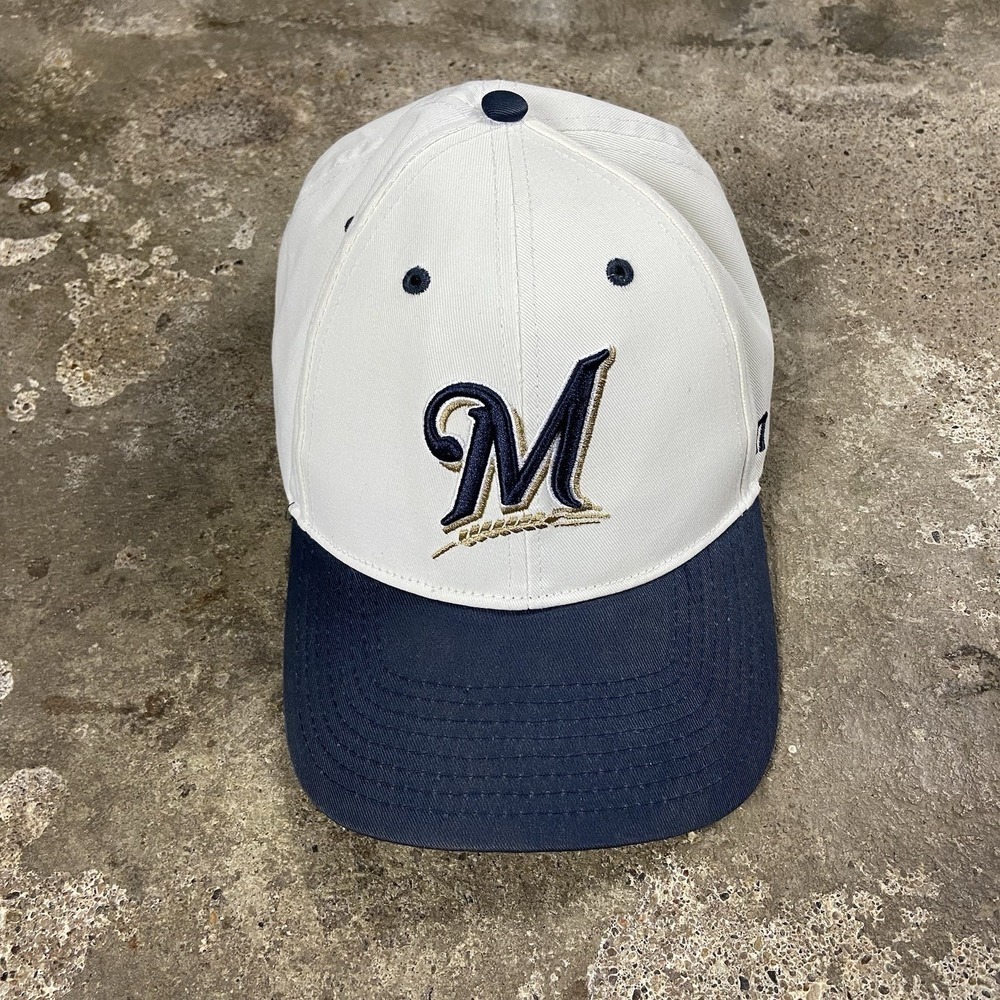 Milwaukee Brewers Cap Strap Back Adjustable White Embroidered MLB Baseball Logo